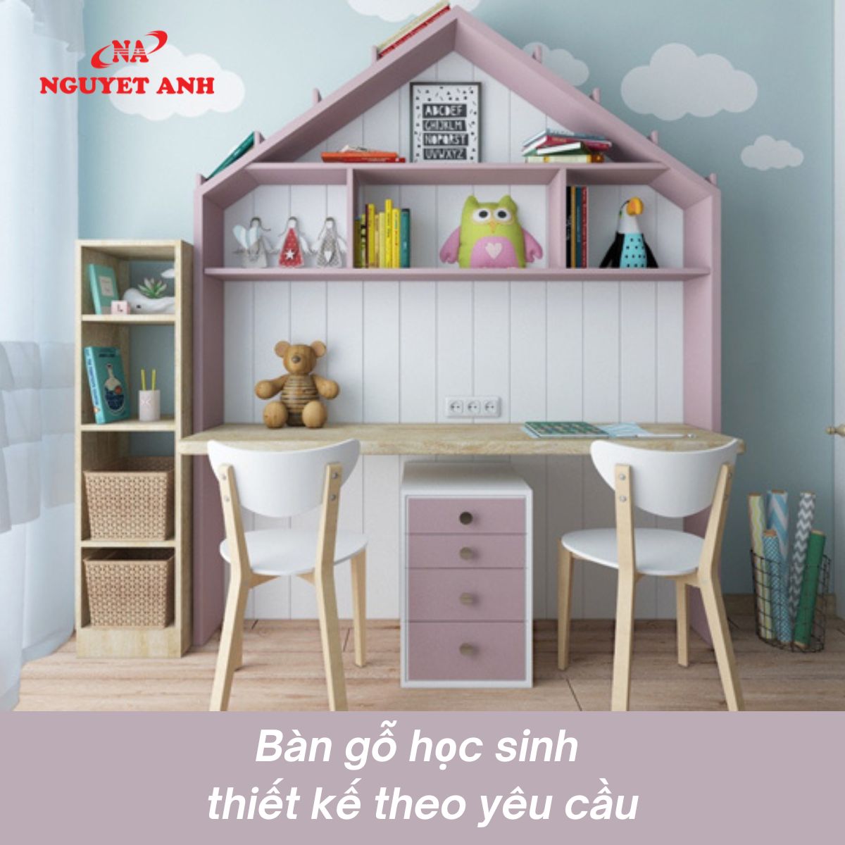 Bàn gỗ học sinh thiết kế theo yêu cầu